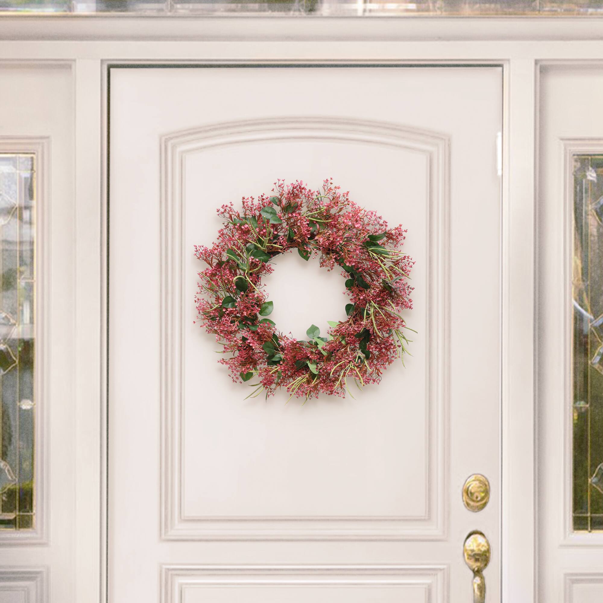 24" Artificial Gypsophila Floral Spring Wreath